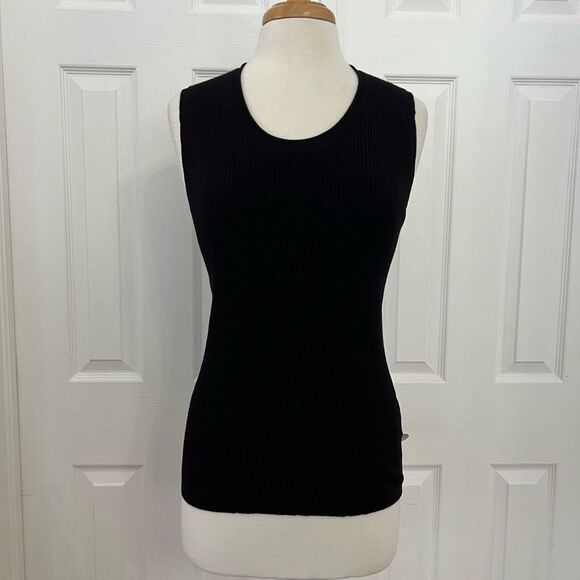 Escada Tops - Escada Womens Black Scoop Neck Sleeveless Knit Tank Top Size XL NWT